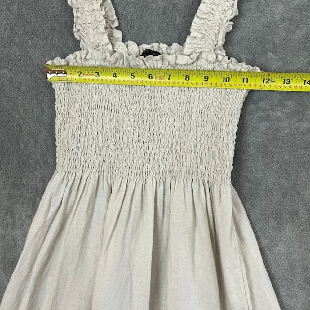 Quince 100% European Linen Smocked Midi Dress Womens S Tiered Boho Cottagecore - Picture 11 of 11